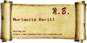 Murlasits Berill névjegykártya